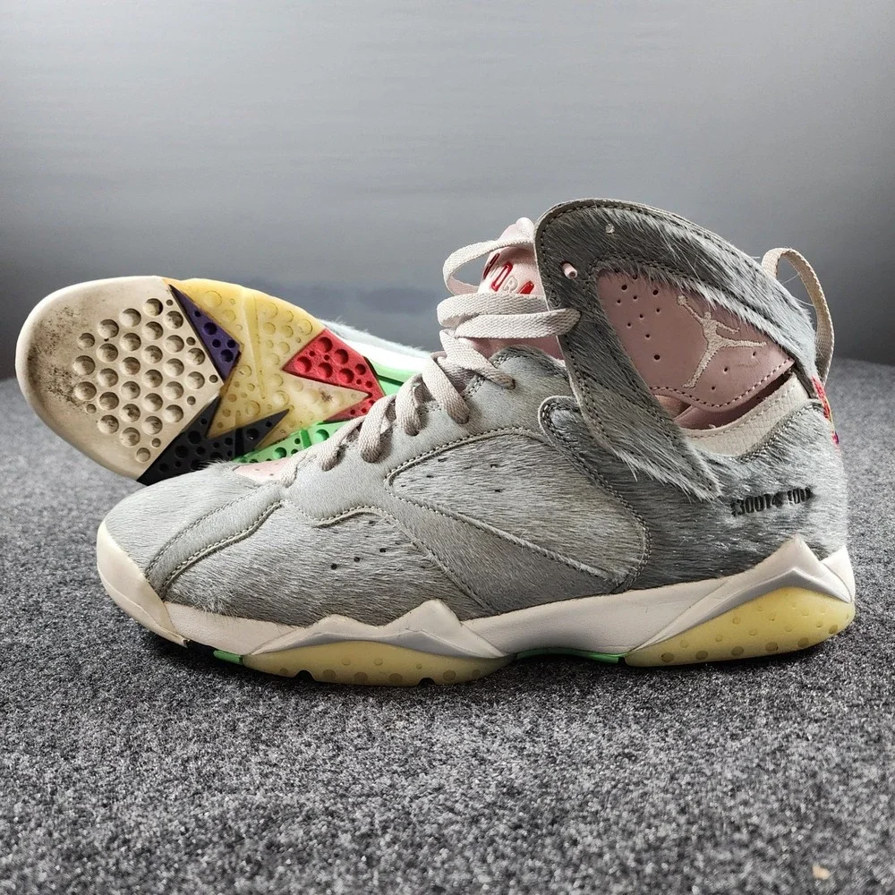 Air Jordan 7 Retro SE Hare 2.0 Neutral Grey Pink Pony Hair CT8528-002 Mens 11